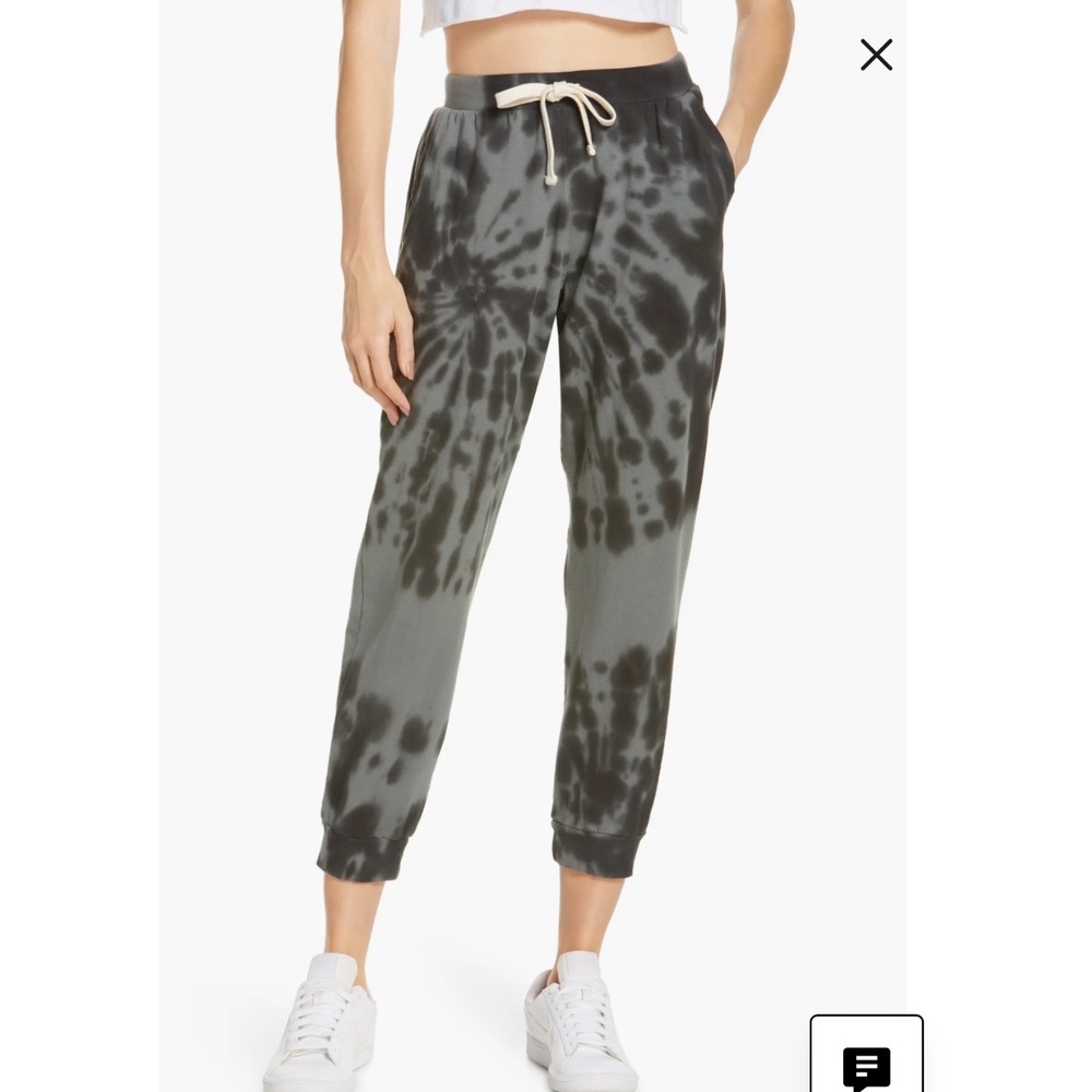 Electric & Rose Womens Abbot Kinney Pima Cotton Joggers Tie Dye Charcoal Small